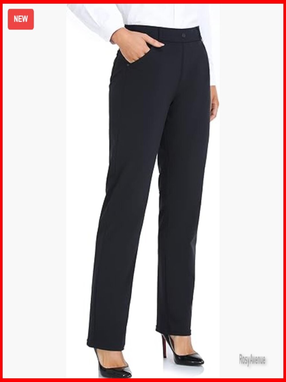 Stretchy Straight Leg Yoga Pants for Office Work Business Casual
